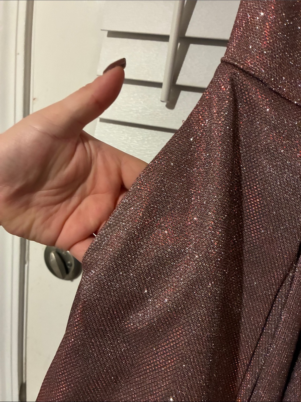 Sherri Hill Sparkle Halter Dress in Red/Silver - Picture 5 of 12